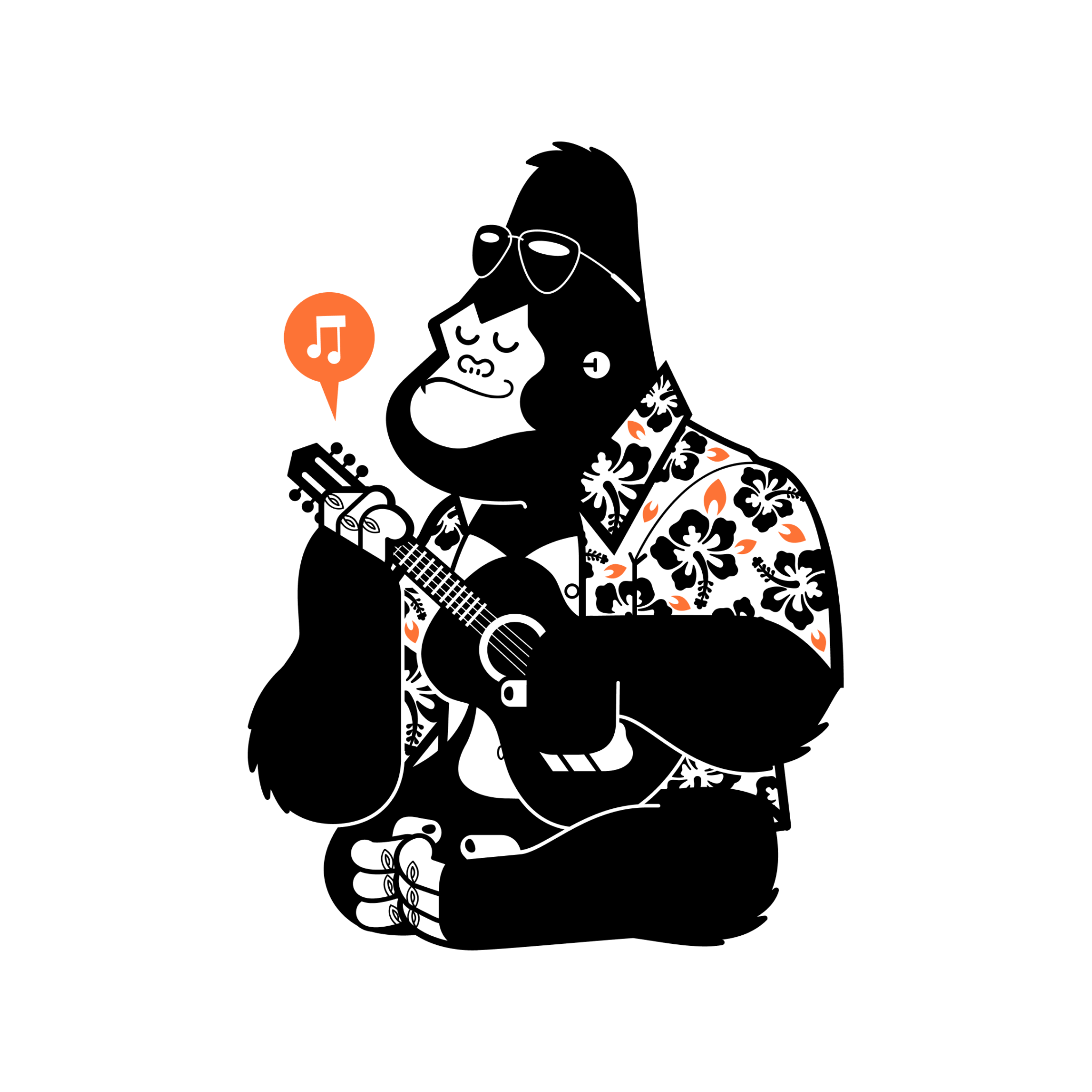 Adesivo Gorila Tocando Cavaquinho Arte Na Cara Adesivo gorila tocando cavaquinho arte na cara